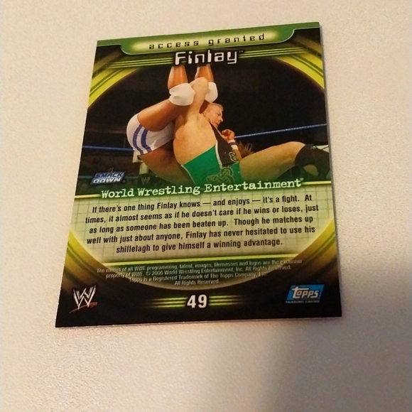 2006 Topps WWE WCW WWF Fit Finlay Signed Autographed Restricted Access - Picture 2 of 2